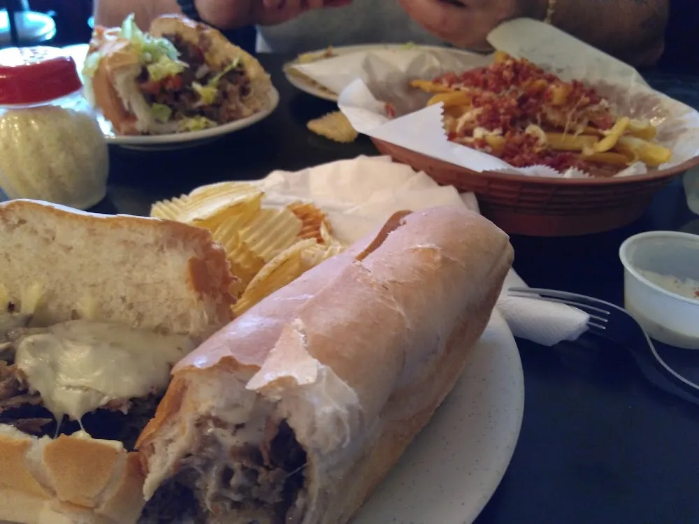 Steak Sub and Bacon Cheddar Fries